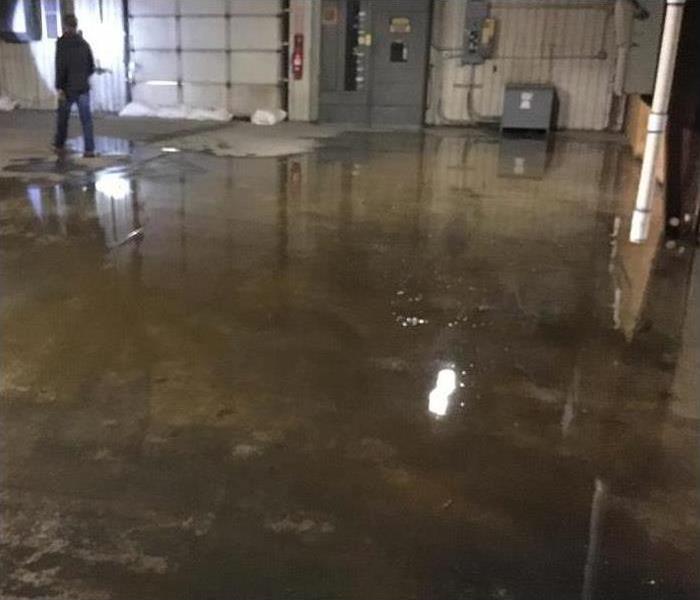 warehouse with flood waters