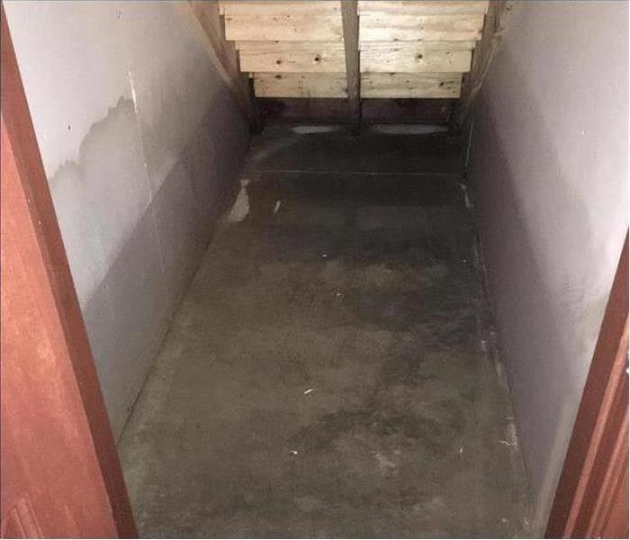 closet damaged by storm water
