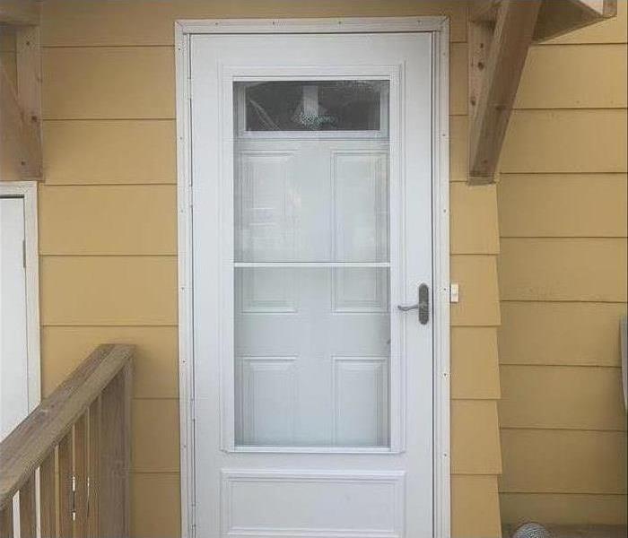 home with restored door 